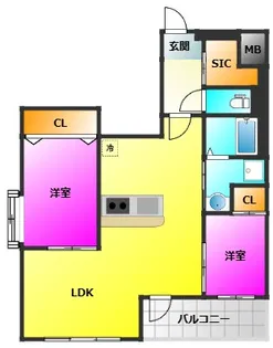 MODERN EIGHT高宮lieto【2階】の間取り