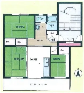 東高森団地13号棟【3階】の間取り