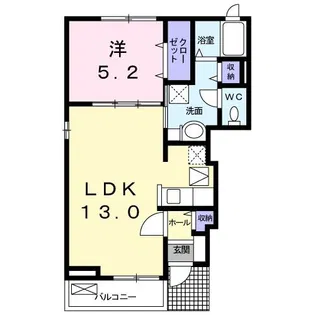 フローラ内山II【1階】の間取り
