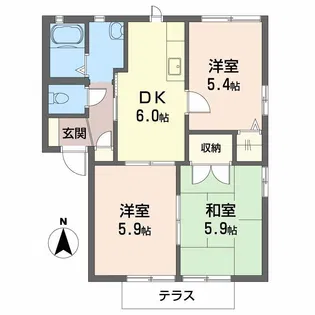サンロイヤルI・II【1階】の間取り
