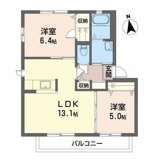 シャーメゾンラルゴ B棟【2階】の間取り
