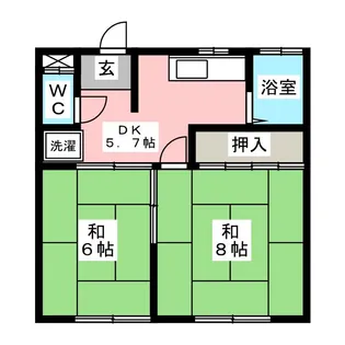 ハイツにしたき【2階】の間取り