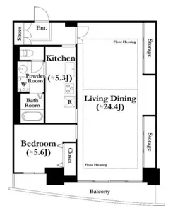 河田町ガーデン1号棟【29階】の間取り