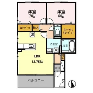 兵庫県小野市黒川町【アパート】の間取り