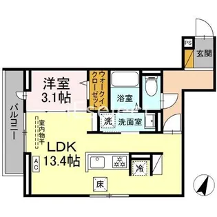 D-カヴェリ本千葉【1階】の間取り