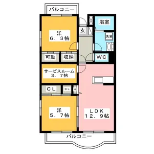 エクセレント・パレス【2階】の間取り
