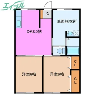 エステートピアクロダ【1階】の間取り