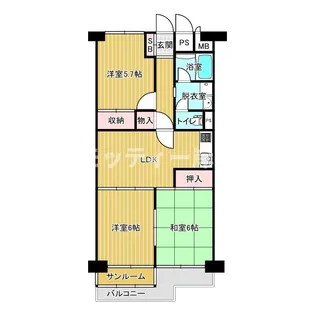 エバーグリーン住之江【5階】の間取り