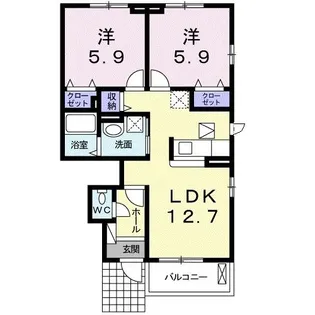 フォレスト ガーデン 柾【1階】の間取り
