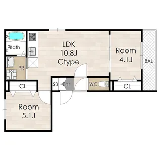 アバンティオ寝屋川市駅【3階】の間取り