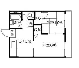 コーポ蓮見【1階】の間取り