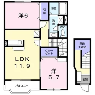 クレール カルキ A【2階】の間取り