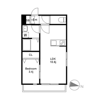 1LDKの間取り画像