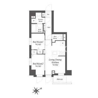 ブランシエスタ品川大井町パークエッジ【5階】の間取り