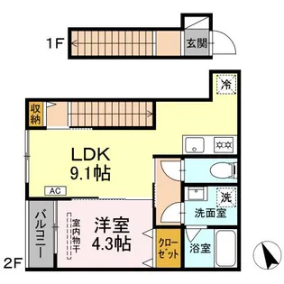 神奈川県大和市林間1【アパート】の間取り