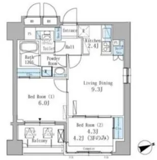 パークアクシス駒込【3階】の間取り