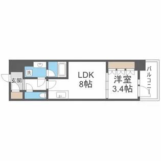 コンフォリア・リヴ北久宝寺Q【5階】の間取り