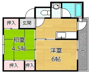 ビレッジハウス招提【3階】の間取り