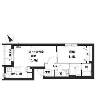 仮)グランメール平和通北2【3階】の間取り