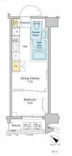 プラウドフラット月島アベニュー【9階】の間取り