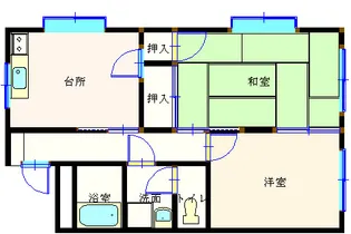 あけぼのマンションA棟【1階】の間取り