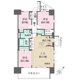 ルフォン蔵前ザ・レジデンス【8階】の間取り