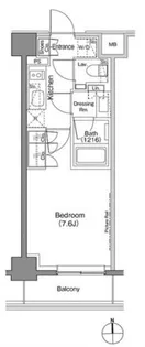 ザ・パークハビオ上野御徒町【6階】の間取り