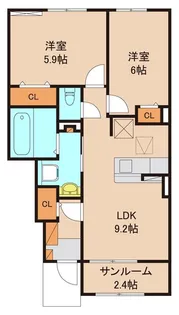フェリチータ坂東 B【1階】の間取り