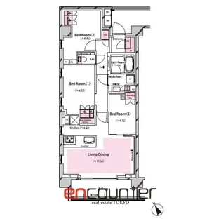 RISING SUN 恵比寿二丁目【3階】の間取り