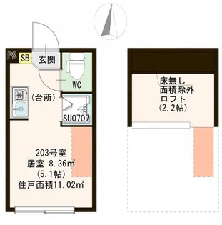 ハーモニーテラス東小岩II【2階】の間取り