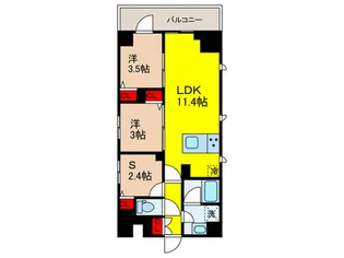 グランエール森下WEST【4階】の間取り