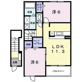 フランボワーズ【2階】の間取り