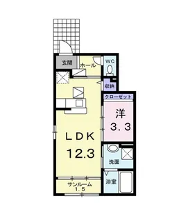 リバーサイド ソレアード【1階】の間取り