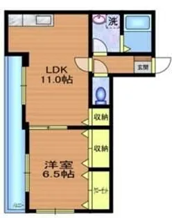 ルーエ白鷺【1階】の間取り
