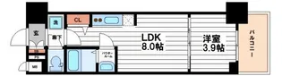 プレサンス堺筋本町エグゼブラン【9階】の間取り