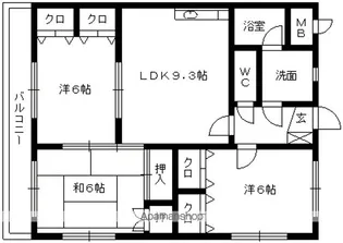 サンコーポフジII【1階】の間取り