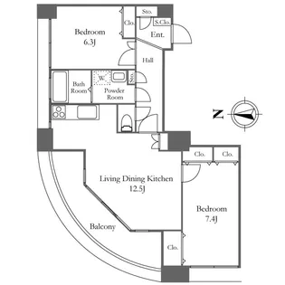 リバーシティ21イーストタワーズII【11階】の間取り