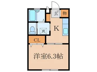 フジハイム【1階】の間取り