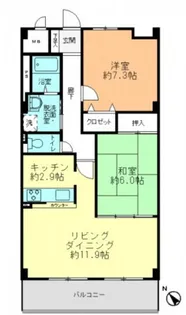 メルヴェーユ牛田【3階】の間取り