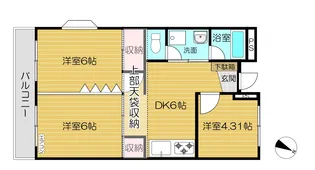 南浦和レジデンス【3階】の間取り