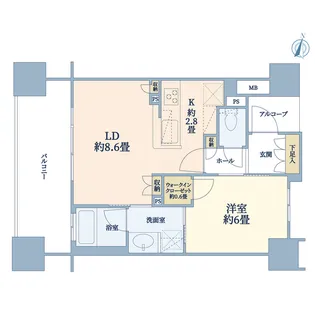 パークホームズ横濱山下町【6階】の間取り