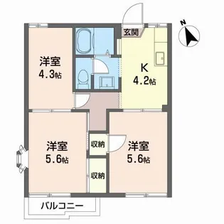 シュガーグランデュールA【2階】の間取り