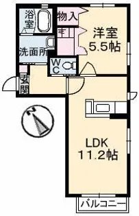 サンフラワーMII【1階】の間取り