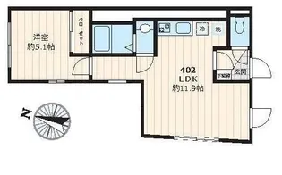 ボウ ベルズ ハウス笹塚【4階】の間取り