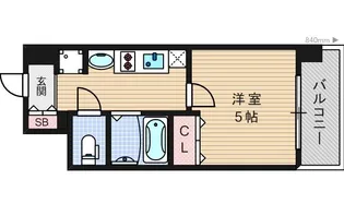 エスリード南堀江リバーサイド【6階】の間取り