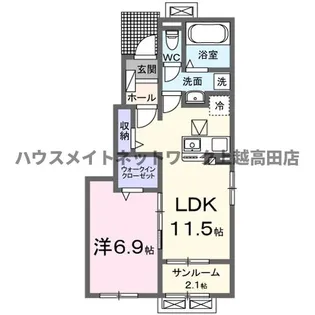 ベル パトリ B【1階】の間取り