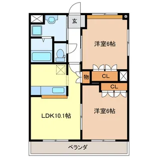 ふぁみーる A・B【2階】の間取り