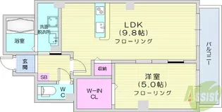 プランドール仙台【3階】の間取り