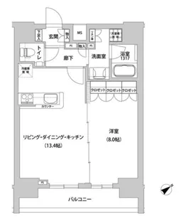 メトロステージ上野【11階】の間取り