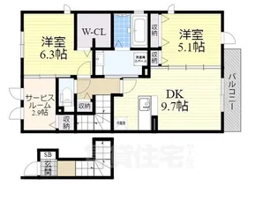 サンディアコート【2階】の間取り